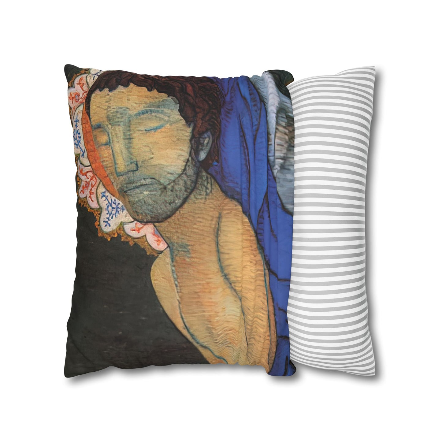 Filiger, Charles - The Recumbent Christ (1895) - Suede Square Pillowcase
