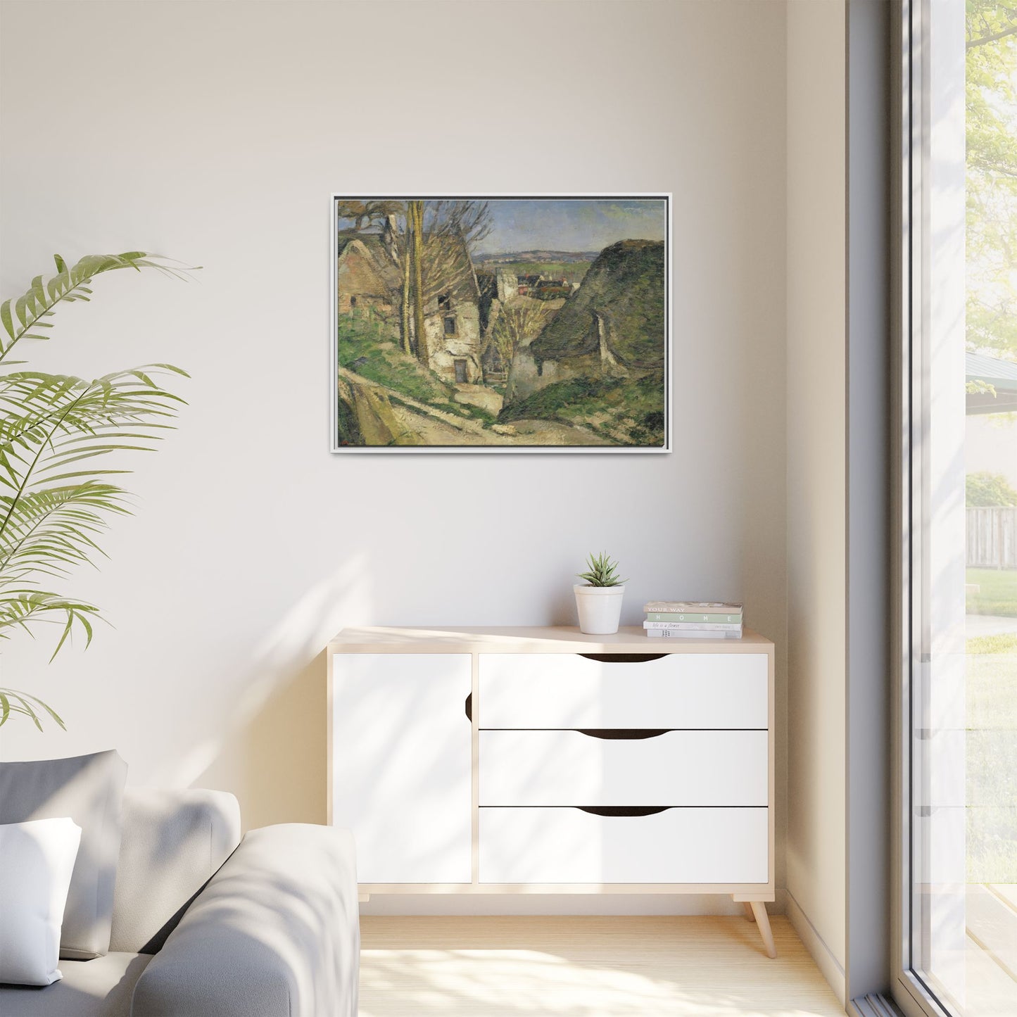 Cézanne, Paul - The House of the Hanged Man, Auvers-sur-Oise (1874) - Matte Canvas, Framed