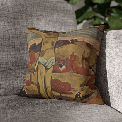 Gauguin, Paul - The Yellow Christ (1889) - Suede Square Pillowcase