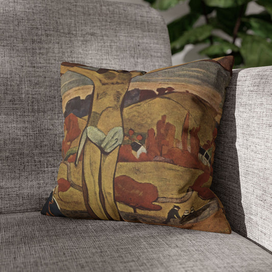 Gauguin, Paul - The Yellow Christ (1889) - Suede Square Pillowcase