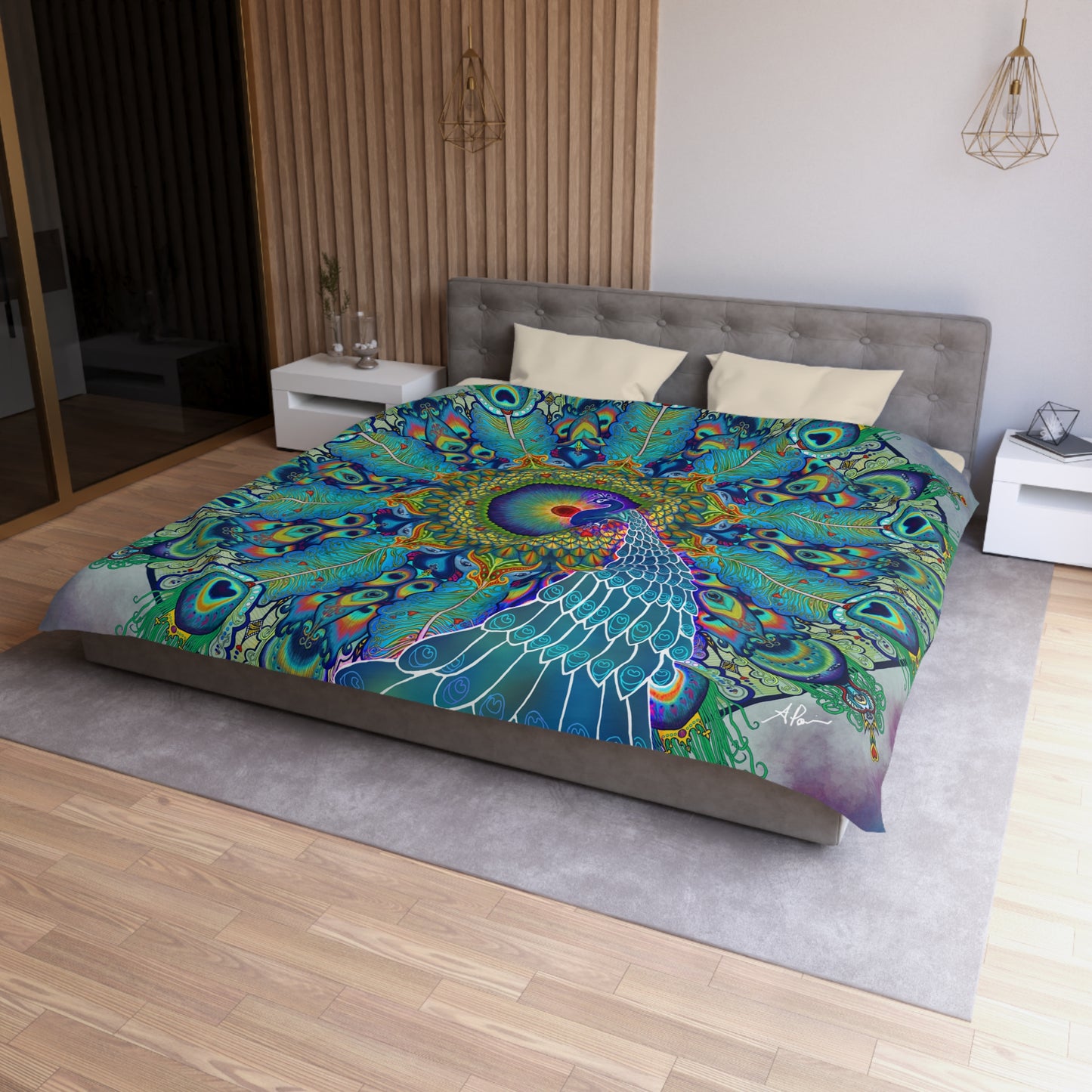 Pacio, Adam - Melek Taus Mandala - Microfiber Duvet Cover