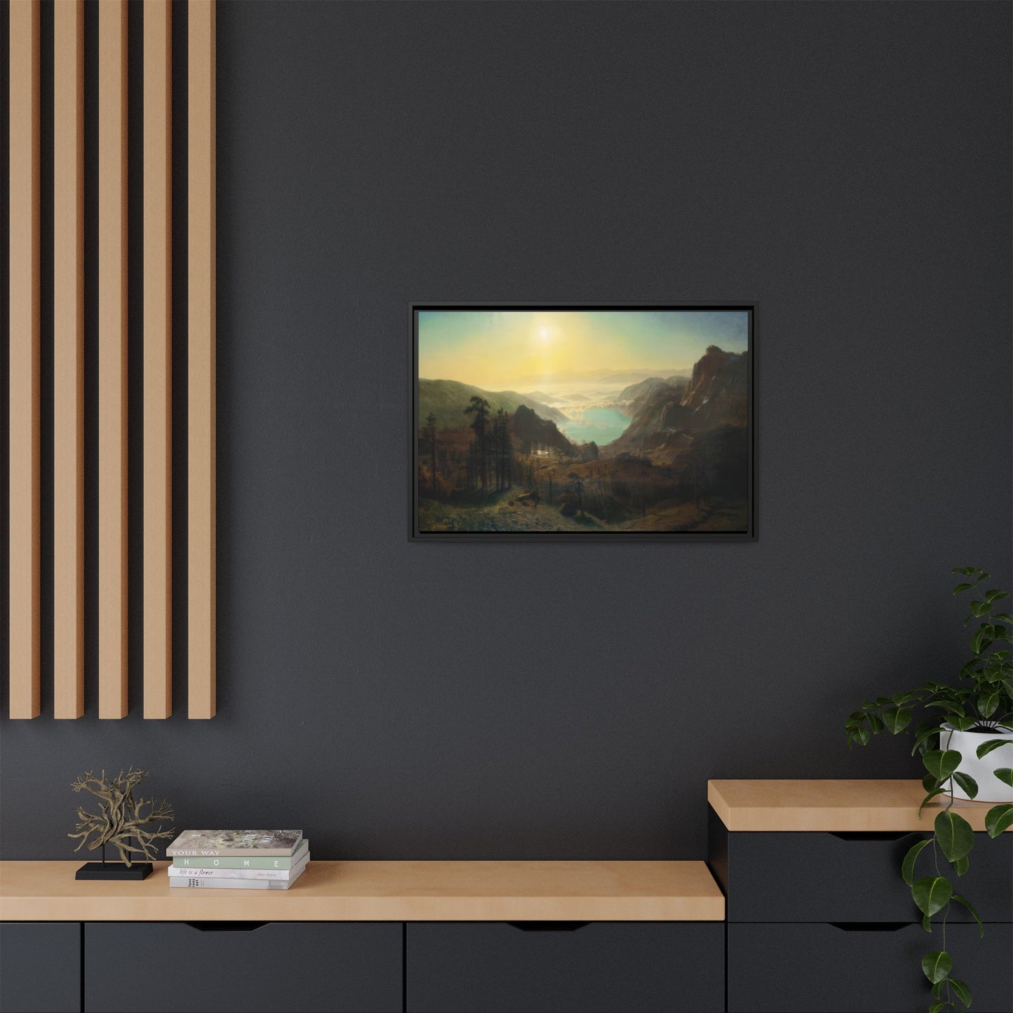 Bierstadt, Albert - Donner Lake from the Summit (1873) - Matte Canvas, Framed
