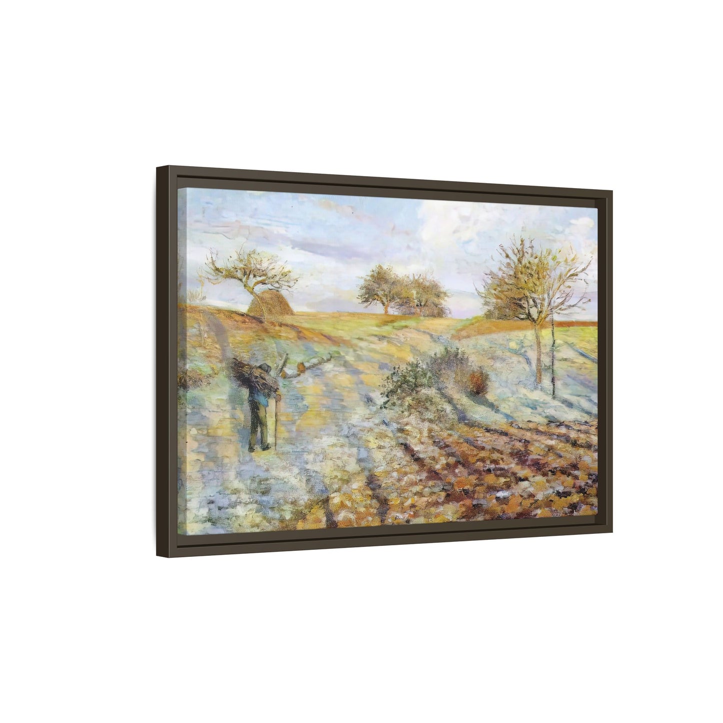 Pissarro, Camille - Hoarfrost (1873) - Matte Canvas, Framed