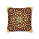 Lion Summer Mandala - Suede Square Pillowcase