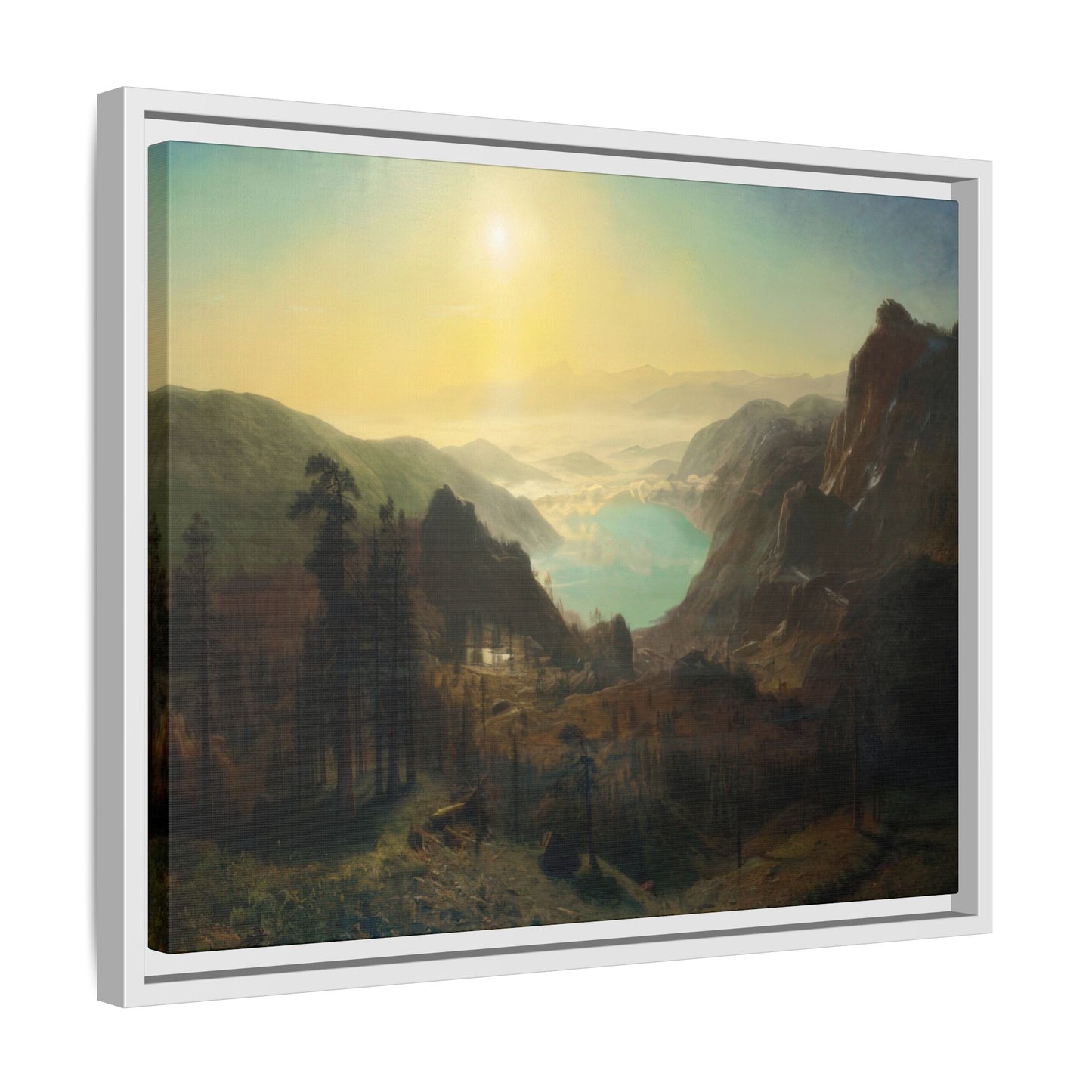 Bierstadt, Albert - Donner Lake from the Summit (1873) - Matte Canvas, Framed