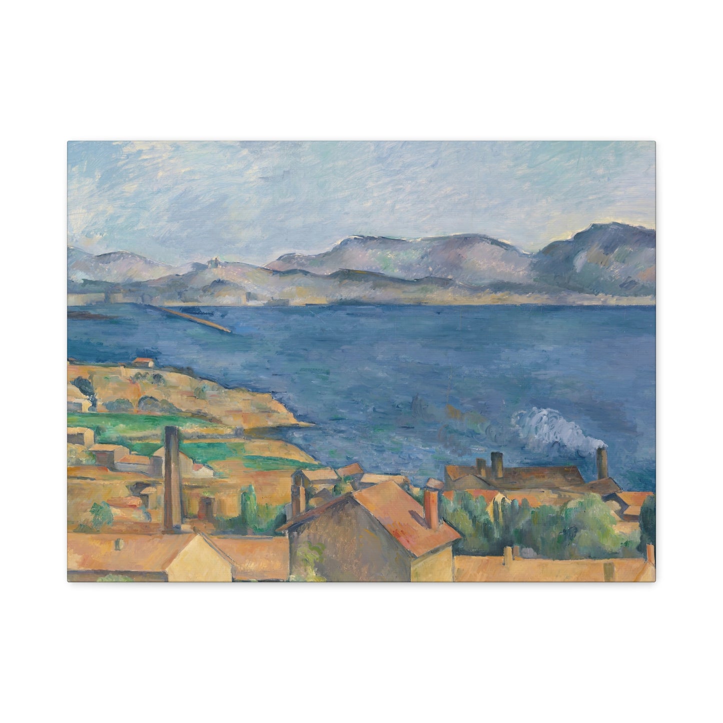 Cézanne, Paul - The Bay of Marseille, Seen from L'Estaque (1885) - Canvas Block, unframed