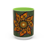 Monarch Butterfly Mandala - Colorful Accent Mugs