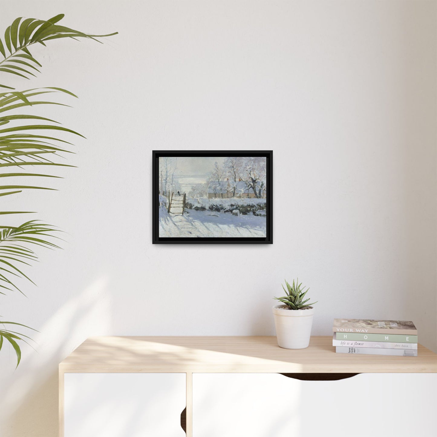 Monet, Claude - The Magpie (1868) - Matte Canvas, Framed