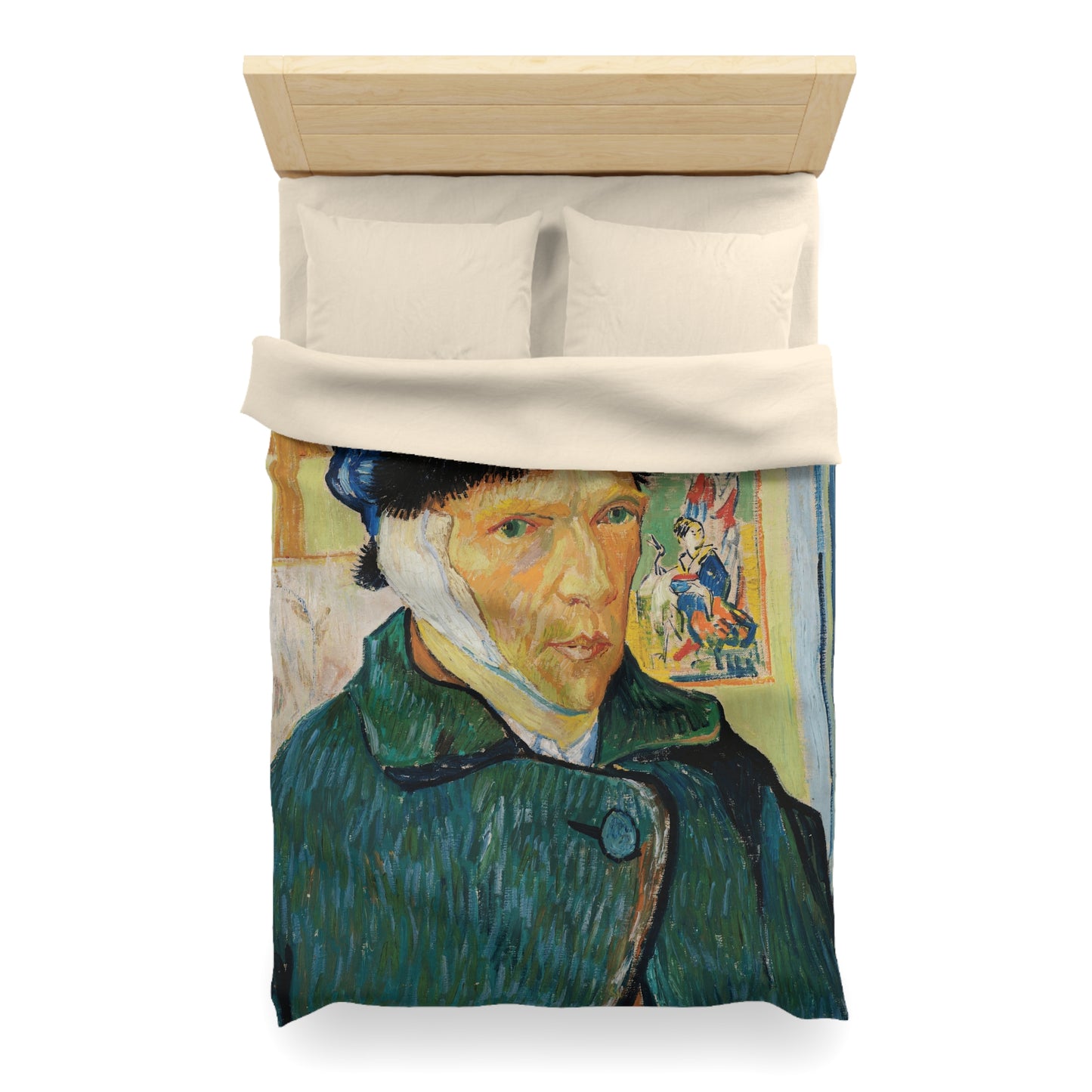 Van Gogh, Vincent - Self Portrait with Bandaged Ear (1889) - Microfiber Duvet Cover