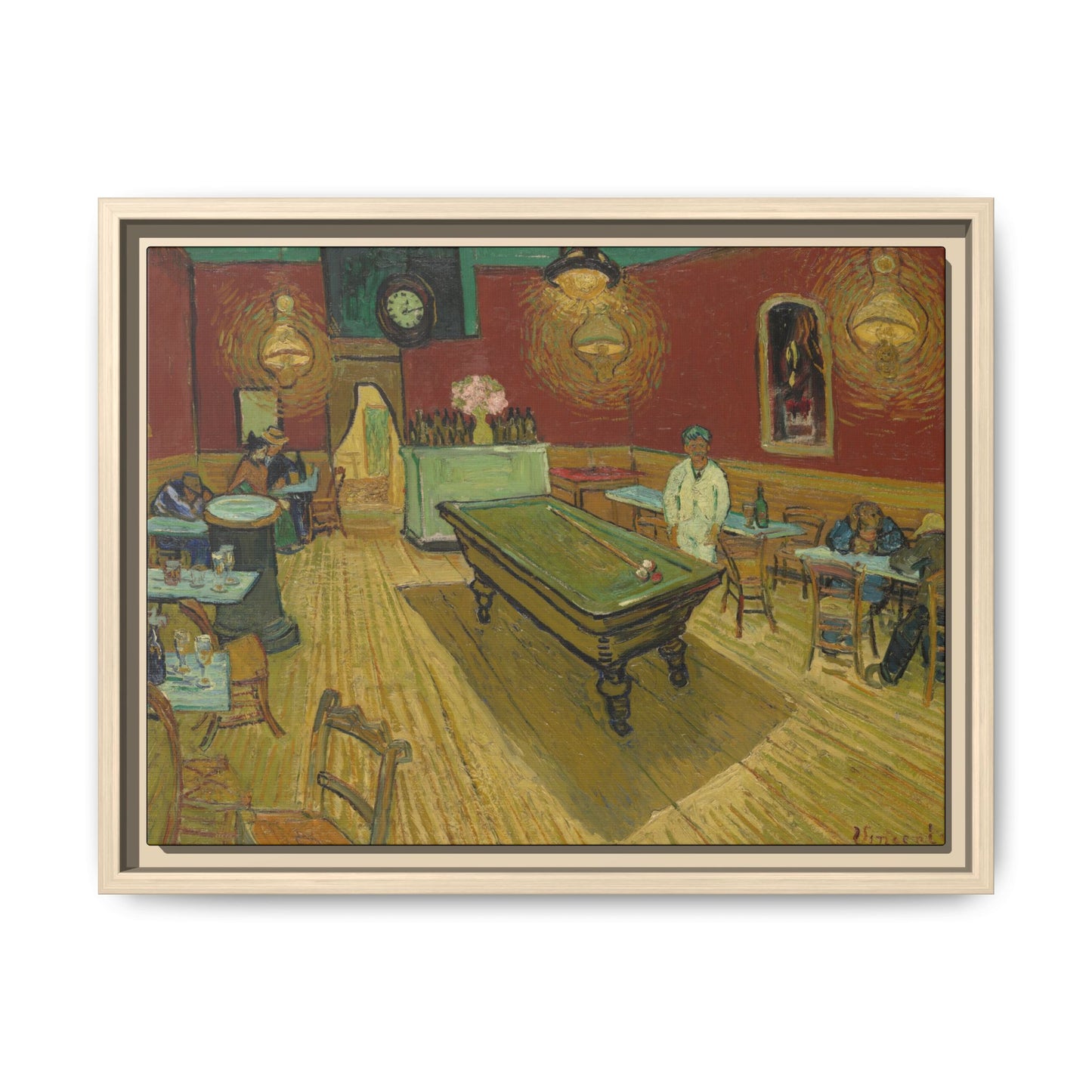 Van Gogh, Vincent - The Night Cafe (1888) - Matte Canvas, Framed