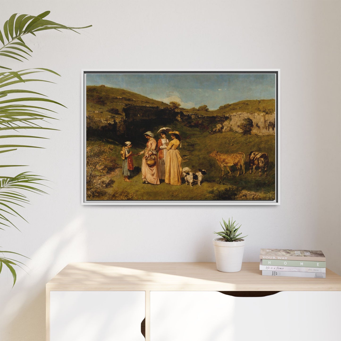 Courbet, Gustave - Young Ladies of the Village (1851) - Matte Canvas, Framed