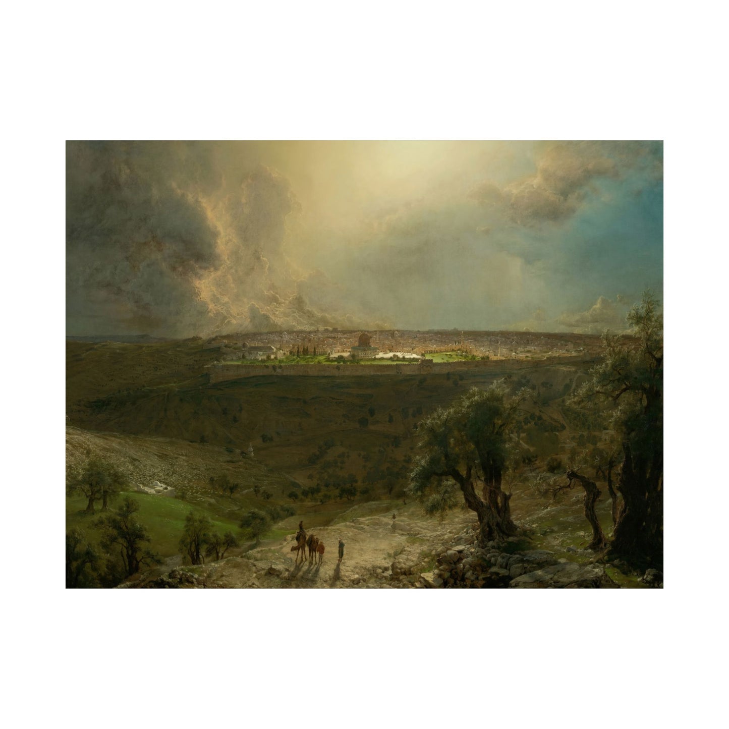 Church, Frederic Edwin -  Jerusalem from the Mount of Olives  (1870) - Satin Posters