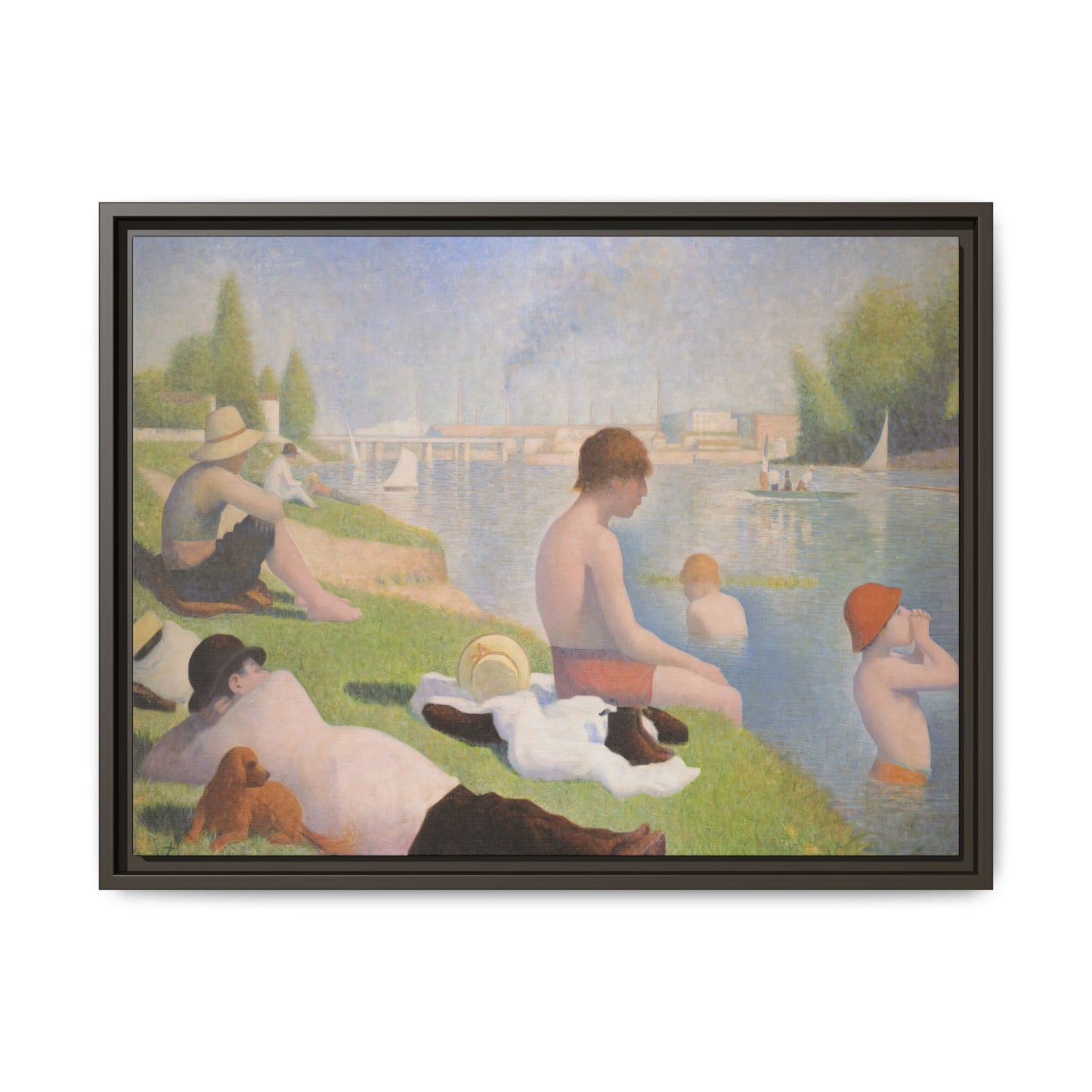Seurat, Georges - Bathers at Asnières (1884) - Matte Canvas, Framed