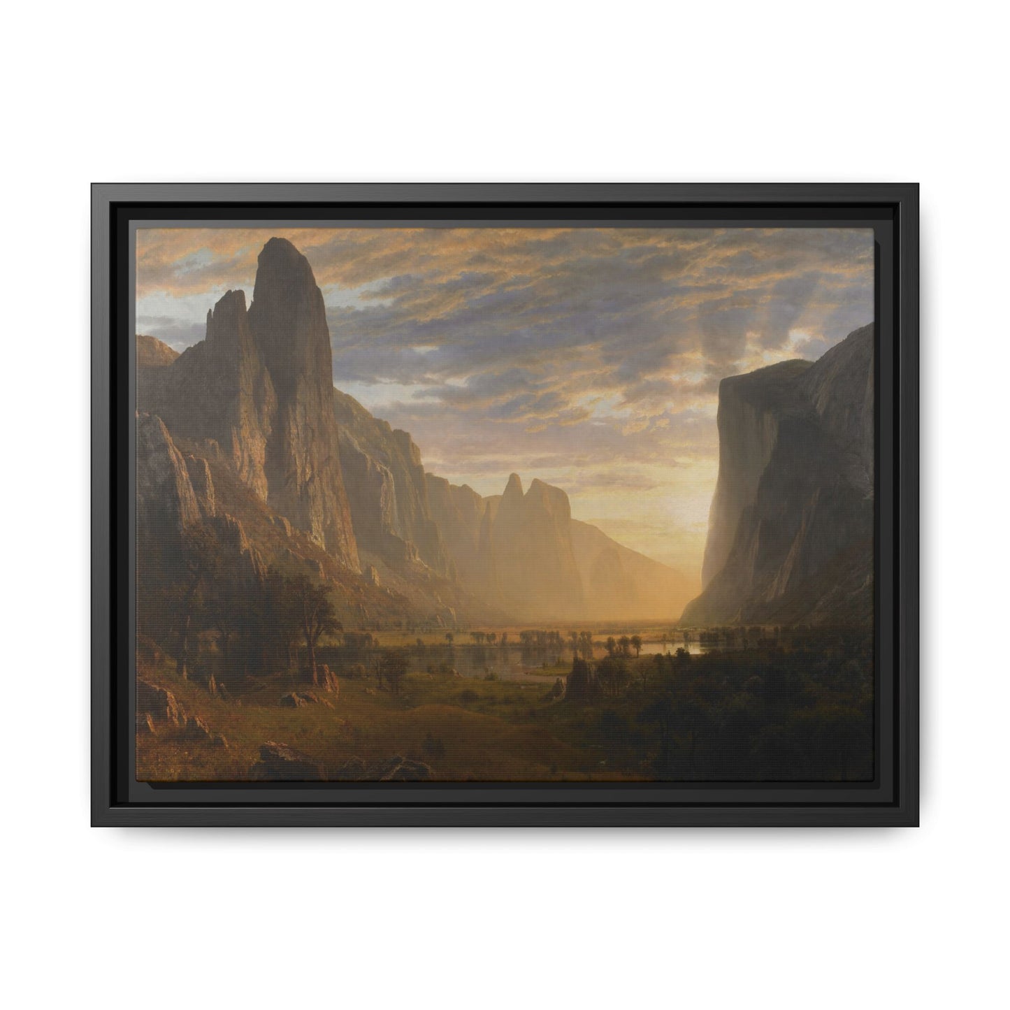 Bierstadt, Albert - Looking Down Yosemite Valley (1865) - Matte Canvas, Framed