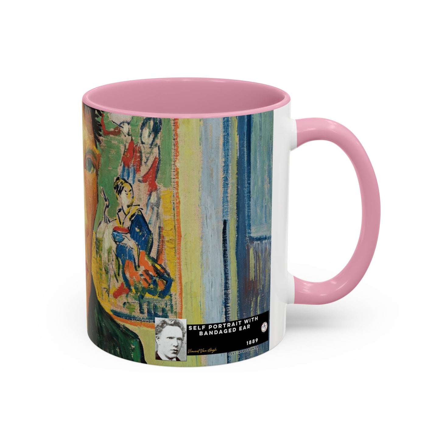 Van Gogh, Vincent - Self Portrait with Bandaged Ear (1889) - Colorful Accent Mugs