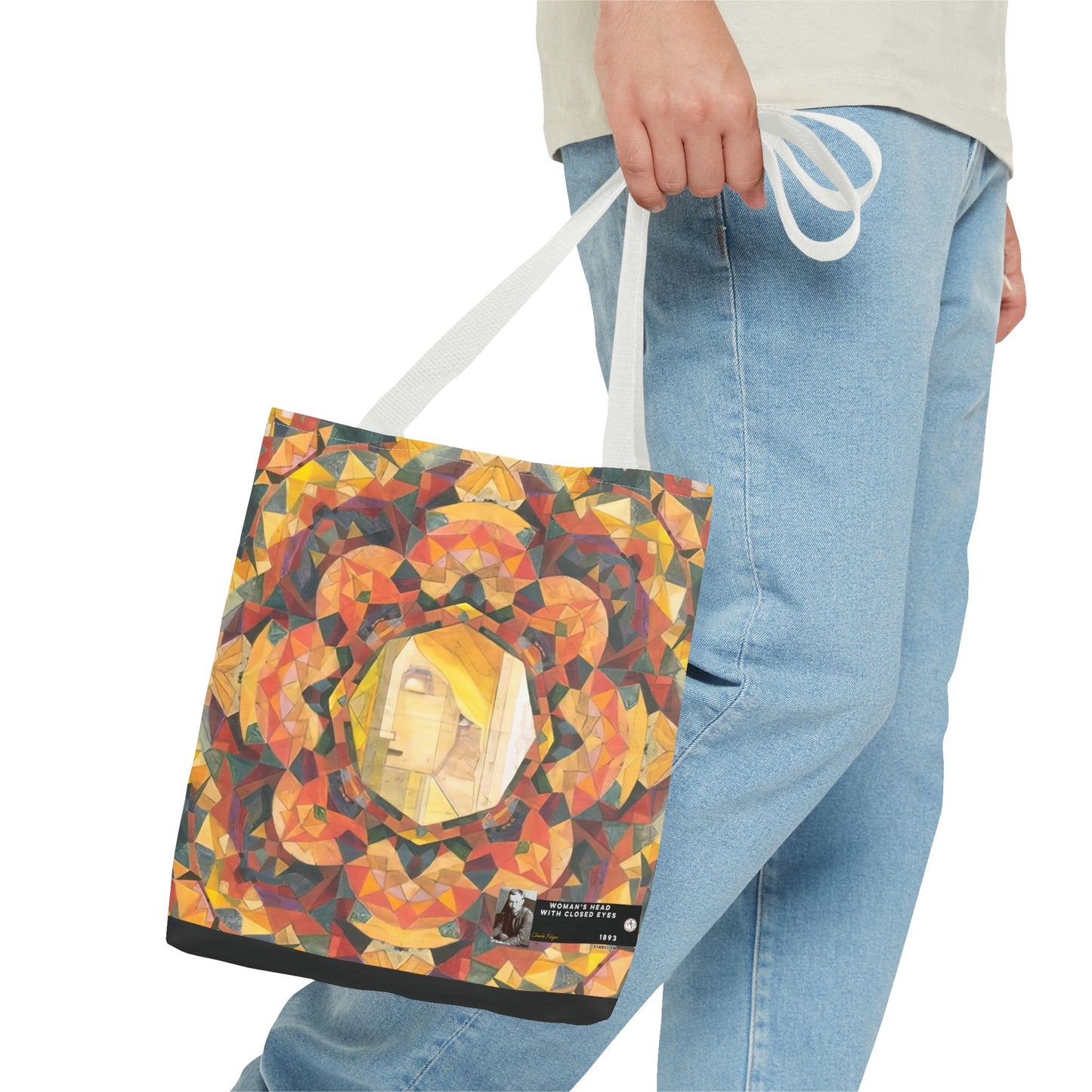 Filiger, Charles - Woman’s Head with Closed Eyes (1893) - Tote Bag