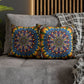 Pacio, Adam - Emerald Arrows Mandala - Suede Square Pillowcase