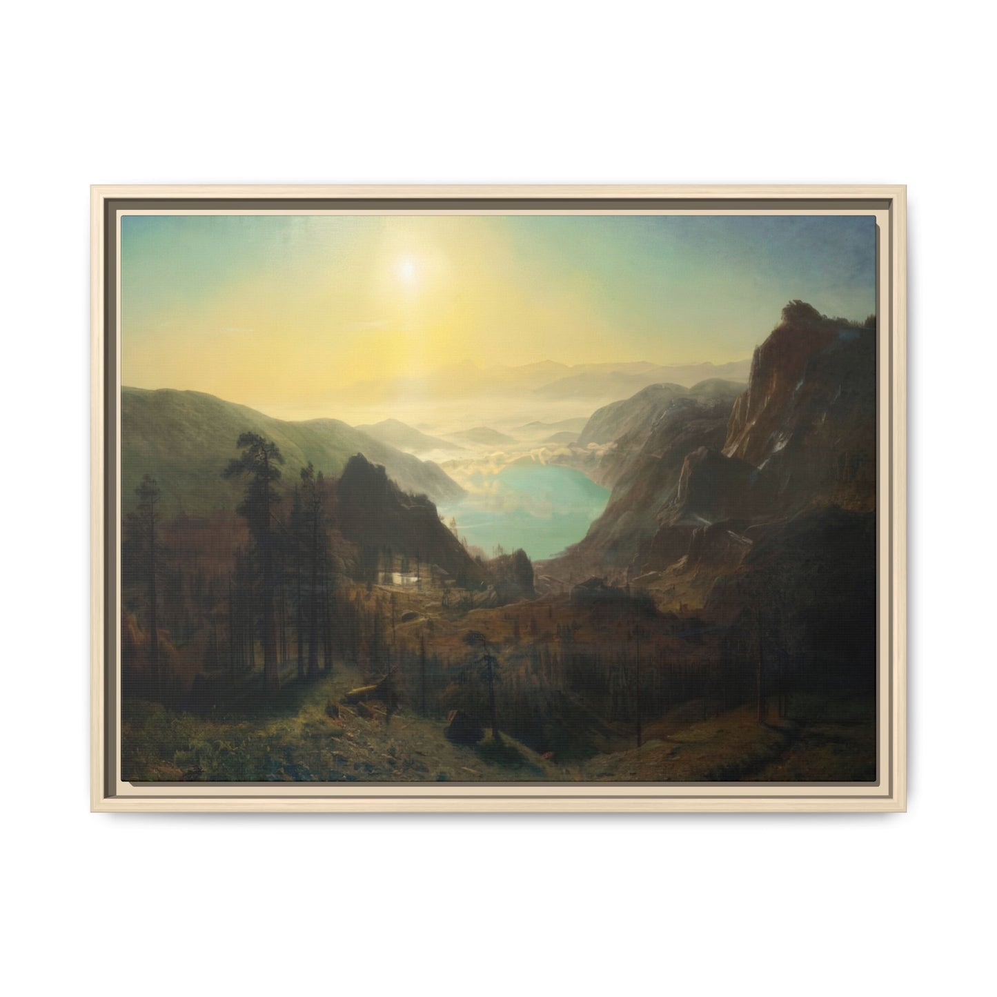 Bierstadt, Albert - Donner Lake from the Summit (1873) - Matte Canvas, Framed
