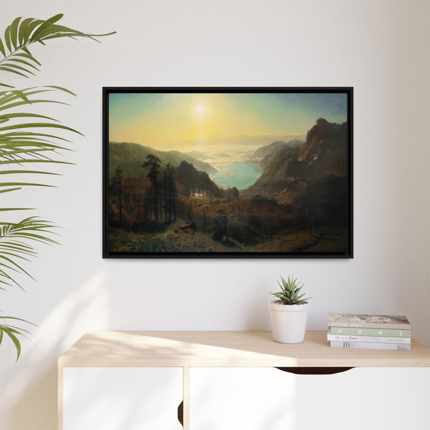 Bierstadt, Albert - Donner Lake from the Summit (1873) - Matte Canvas, Framed