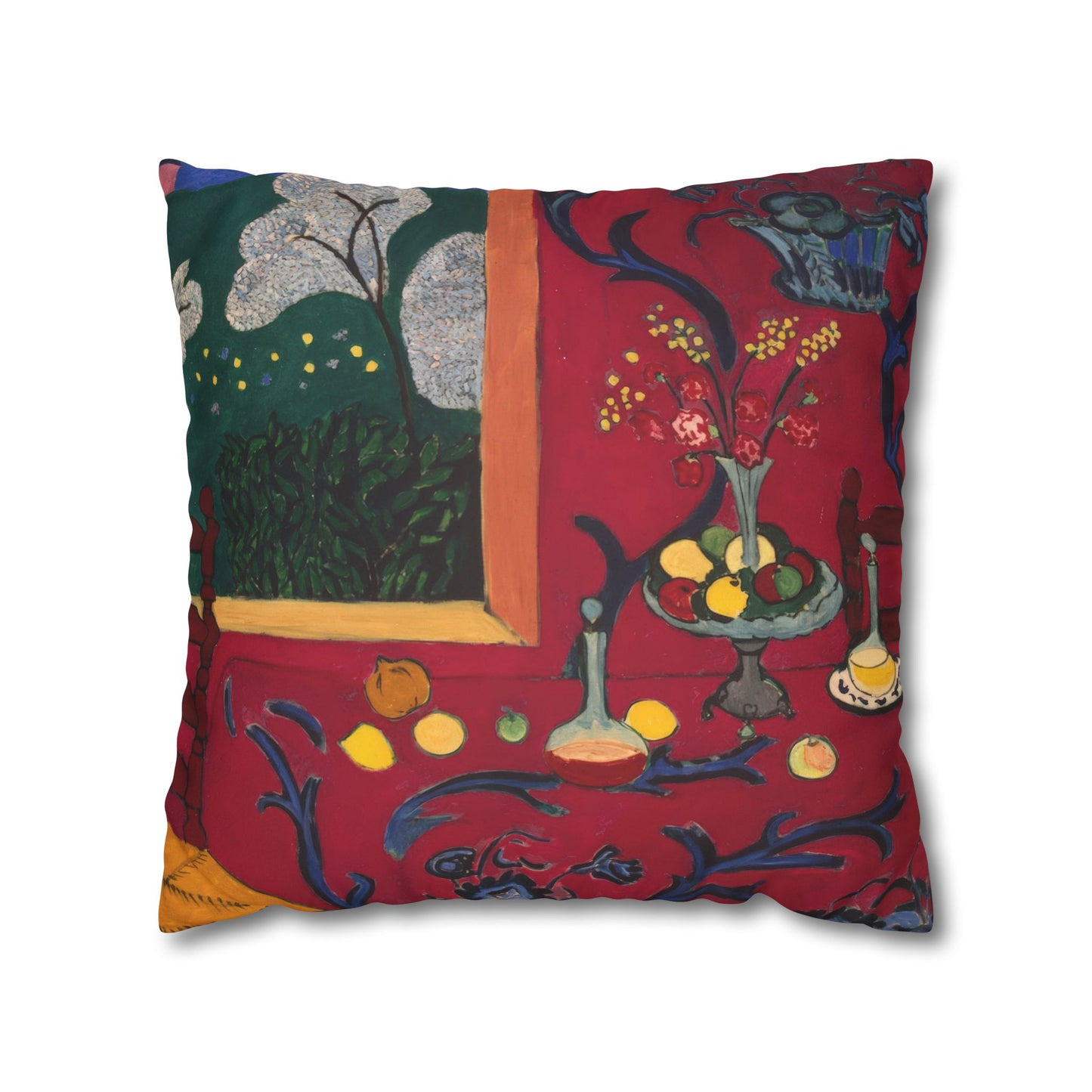 Matisse, Henri - The Dessert Harmony in Red (1908) - Suede Square Pillowcase