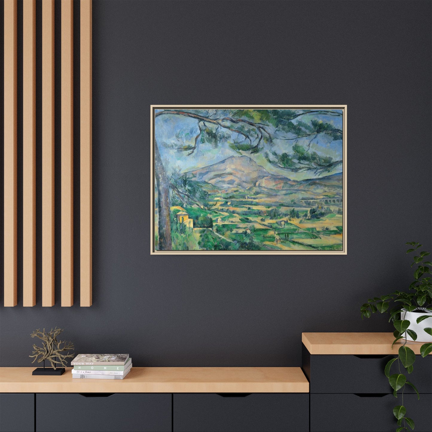 Cézanne, Paul - Mont Sainte-Victoire with Large Pine (1887) - Matte Canvas, Framed