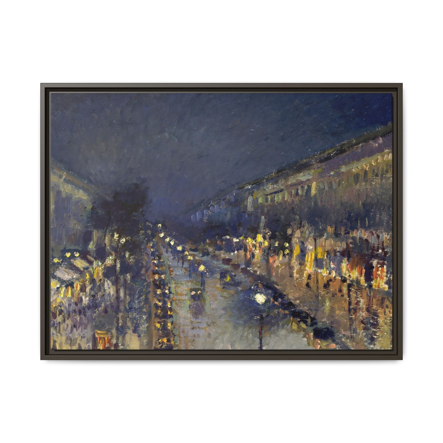 Pissarro, Camille - The Boulevard Montmartre At Night (1897) - Matte Canvas, Framed
