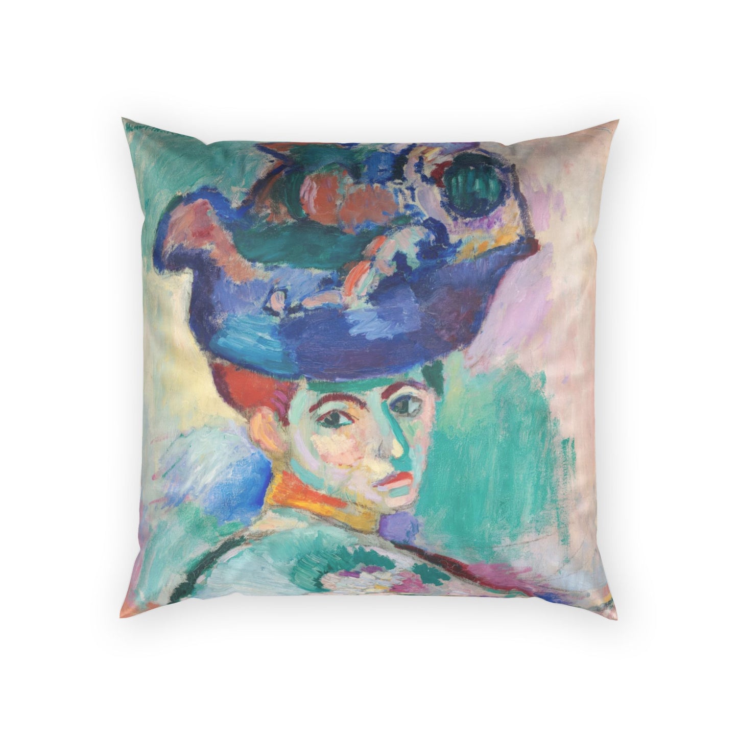 Matisse, Henri - Woman with a Hat (1905) - Poly Velvet Pillow