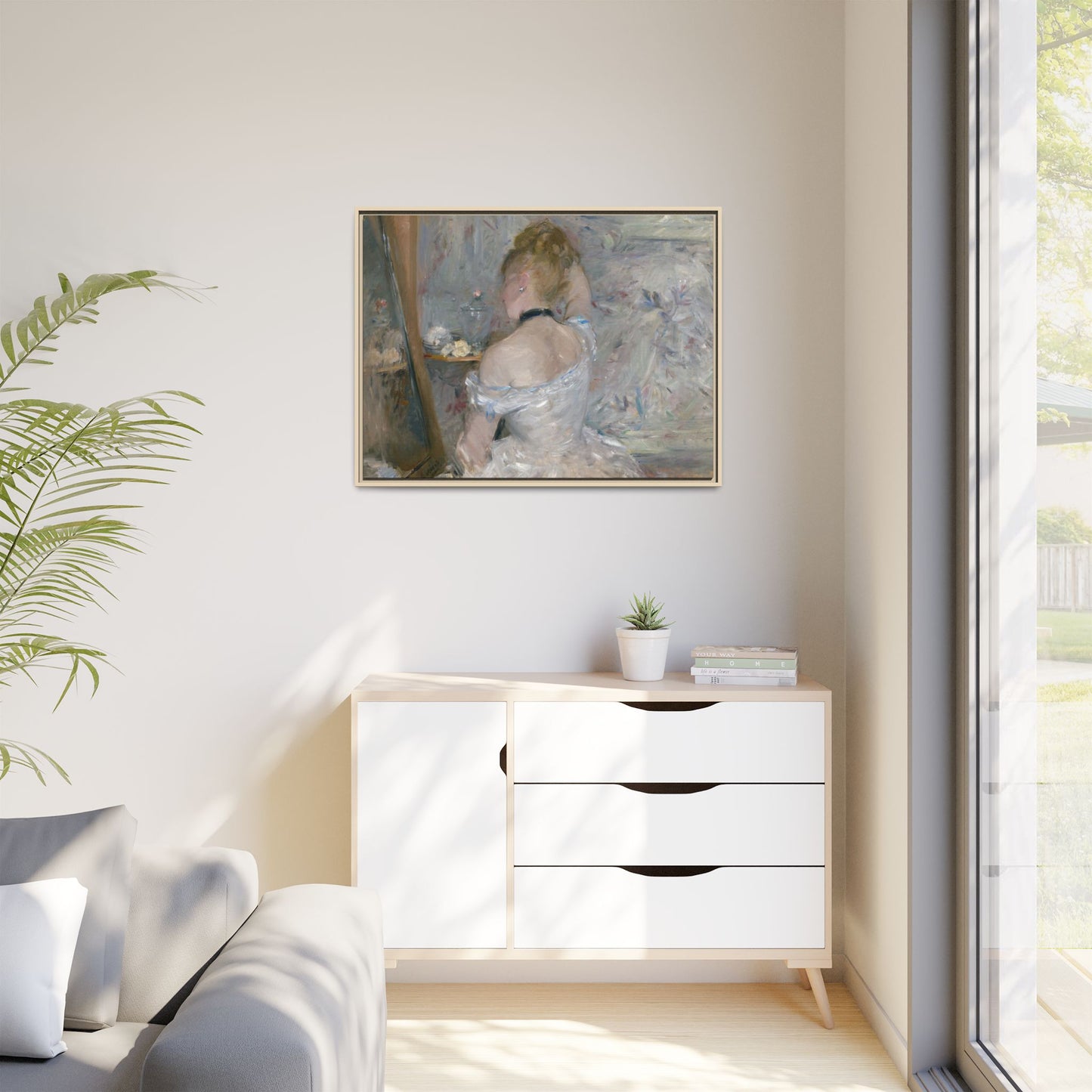 Morisot, Berthe - Woman at Her Toilette (1880) - Matte Canvas, Framed