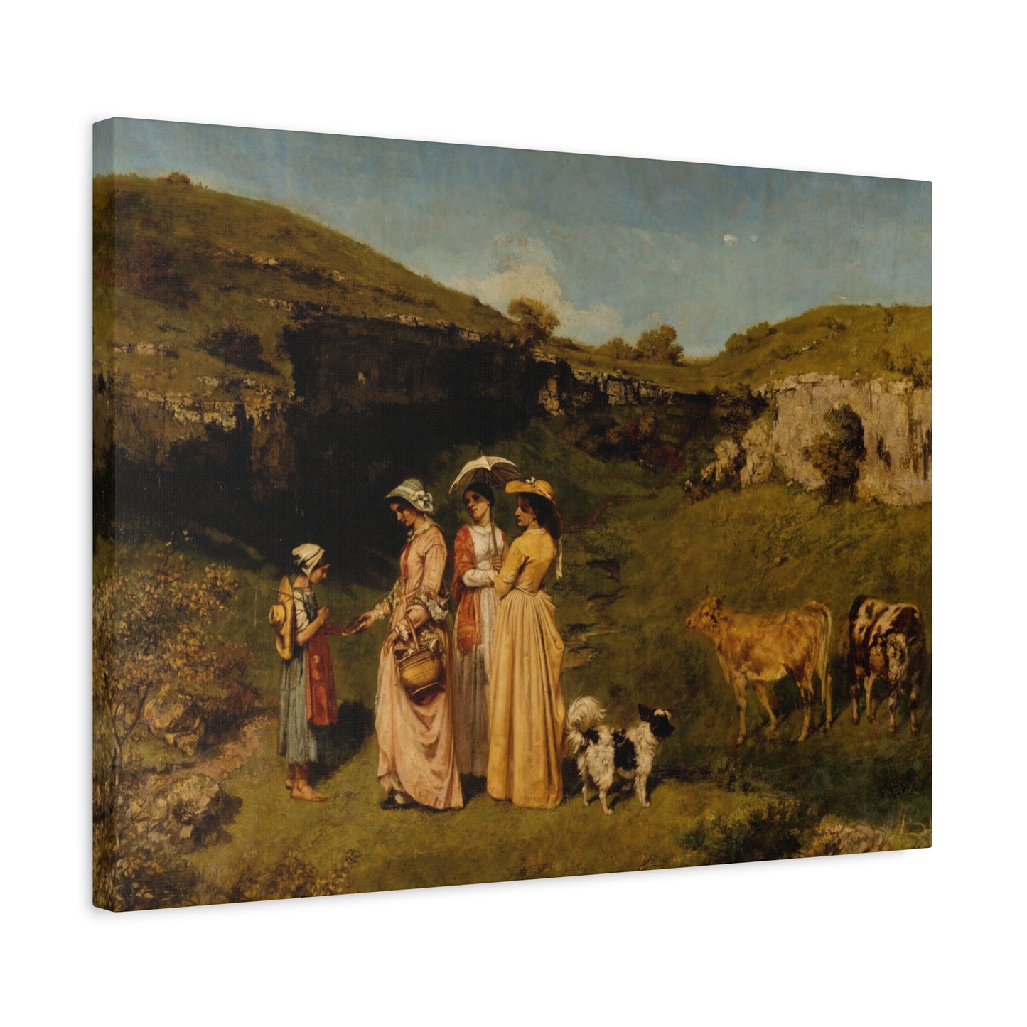 Courbet, Gustave - Young Ladies of the Village (1851) - Canvas Block, unframed