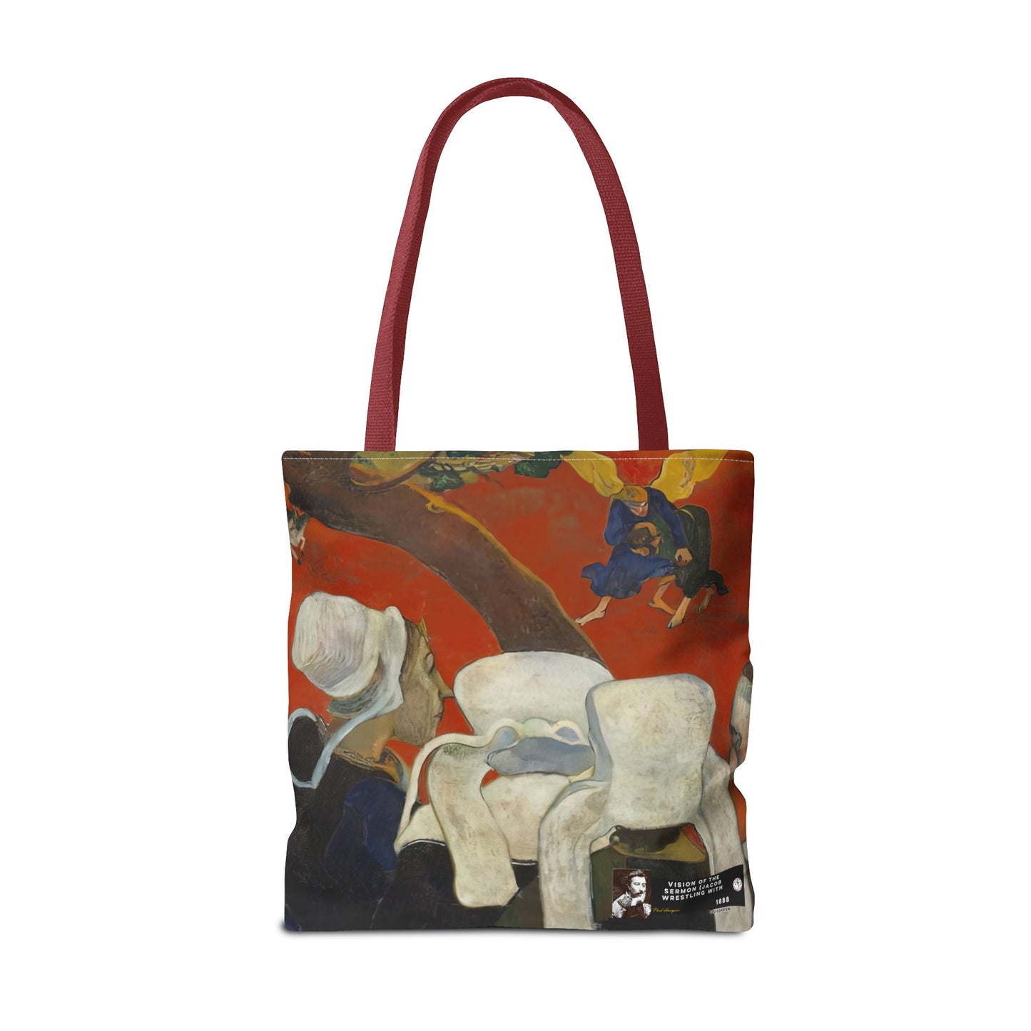 Gauguin, Paul - Vision of the Sermon (Jacob Wrestling with the Angel) (1888) - Tote Bag