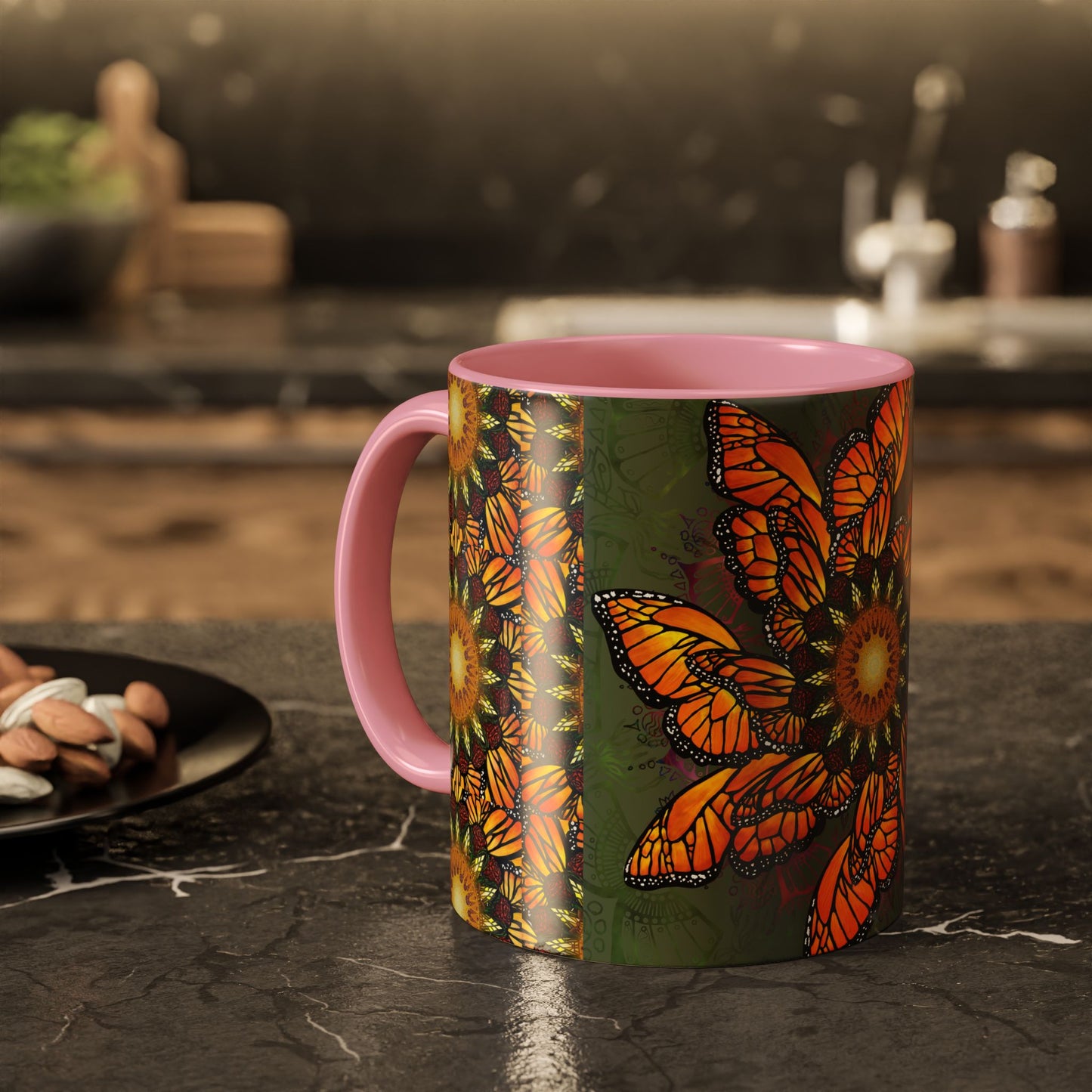 Pacio, Adam - Monarch Butterfly Mandala - Colorful Accent Mugs
