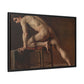 Courbet, Gustave - Study of a Nude Man (1840) - Matte Canvas, Framed