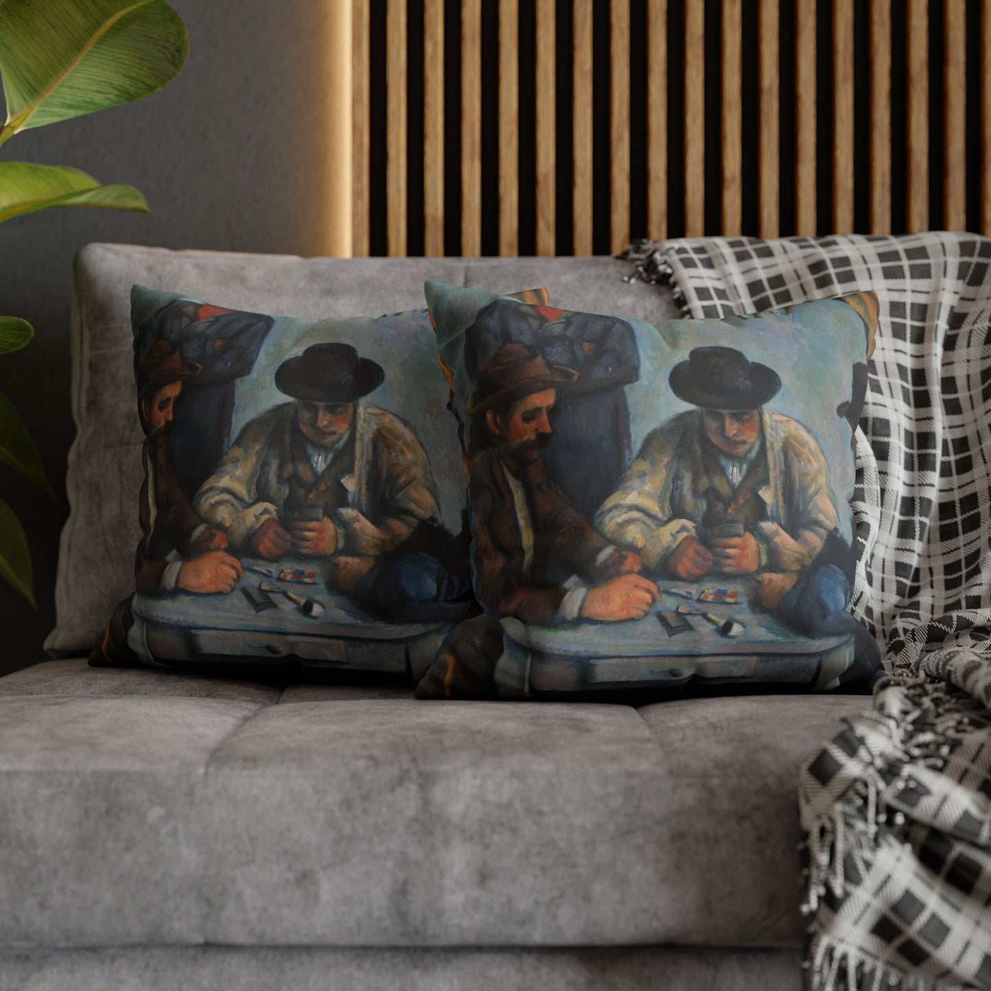 Cézanne, Paul - The Card Players (1892) - Faux Suede Square Pillowcase