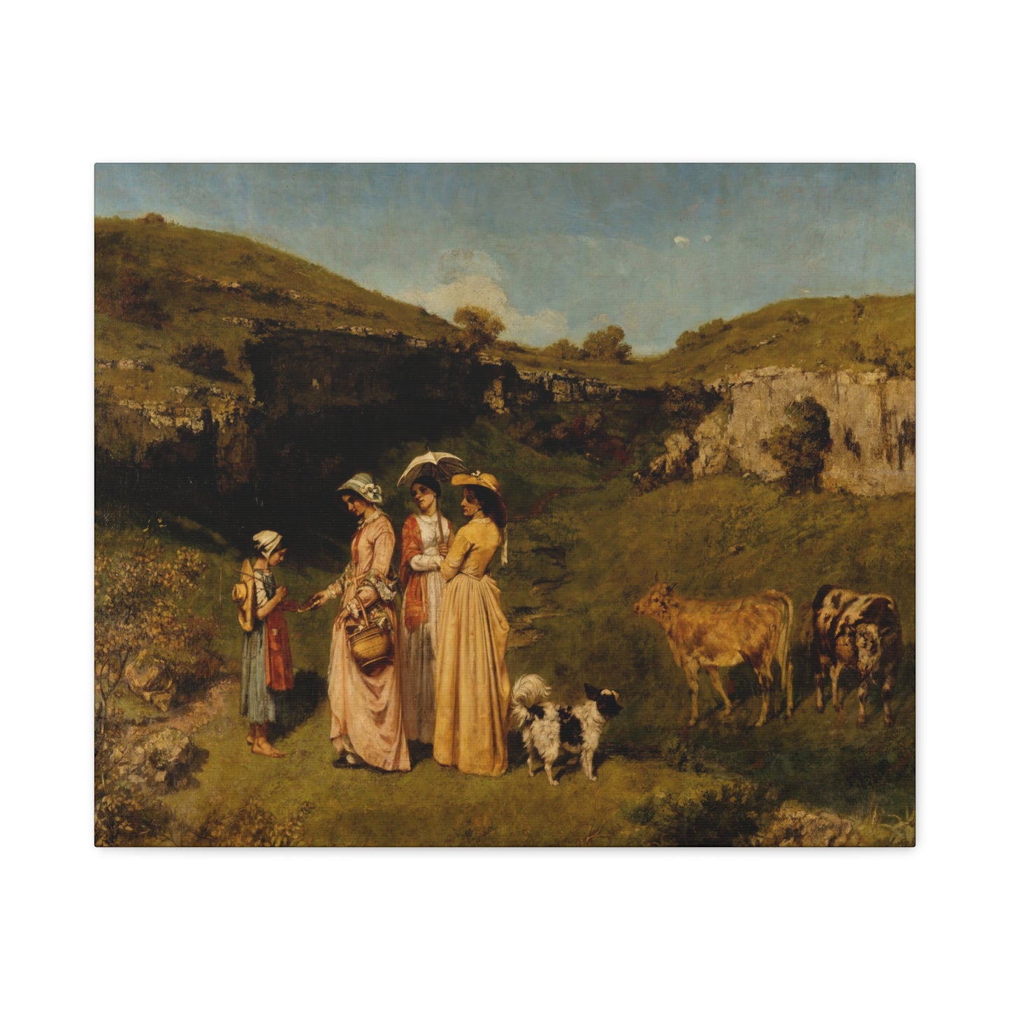 Courbet, Gustave - Young Ladies of the Village (1851) - Canvas Block, unframed