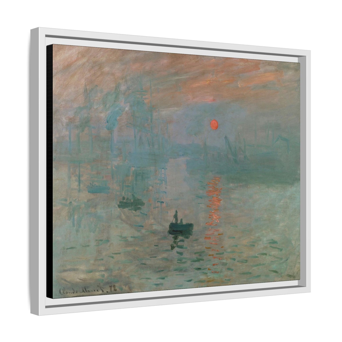 Monet, Claude - Impression, Sunrise (1872) - Matte Canvas, Framed