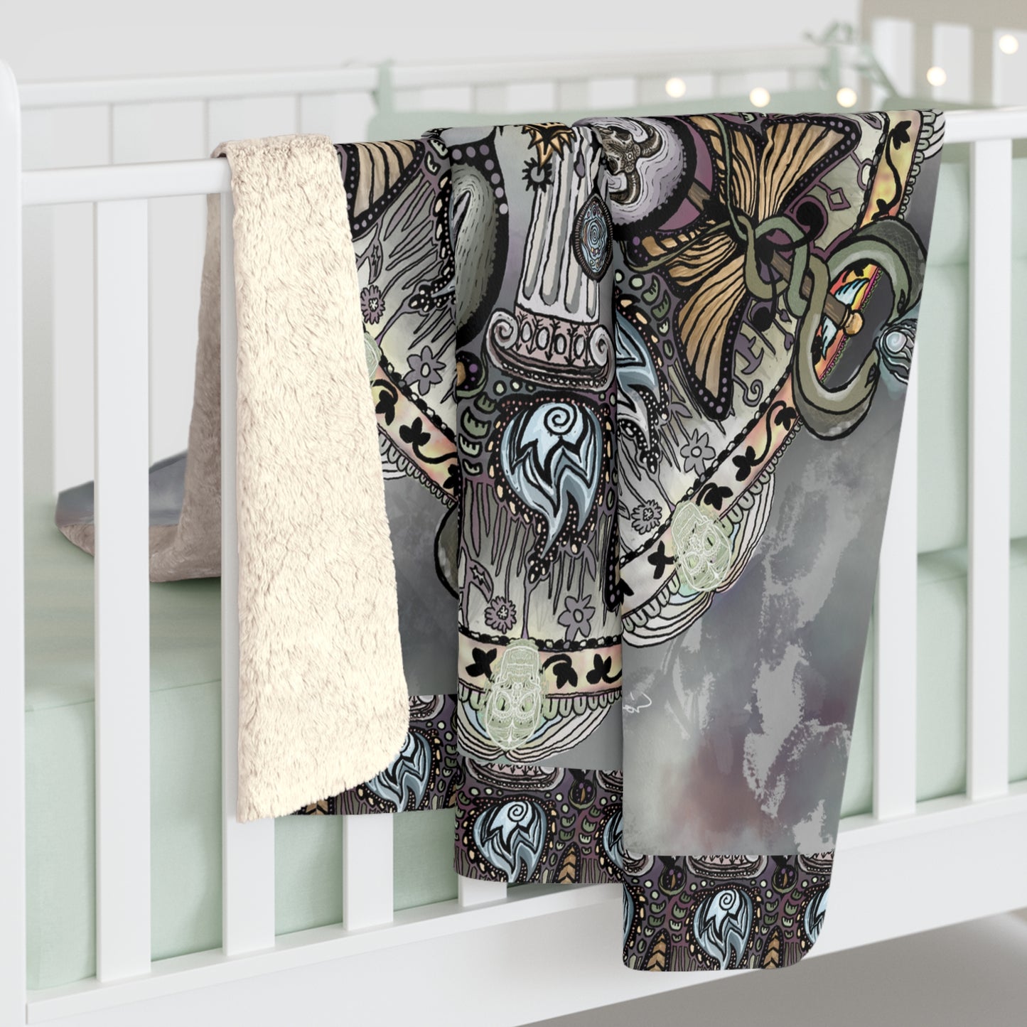 Pacio, Adam - Memento Mori Mandala - Sherpa Fleece Blanket