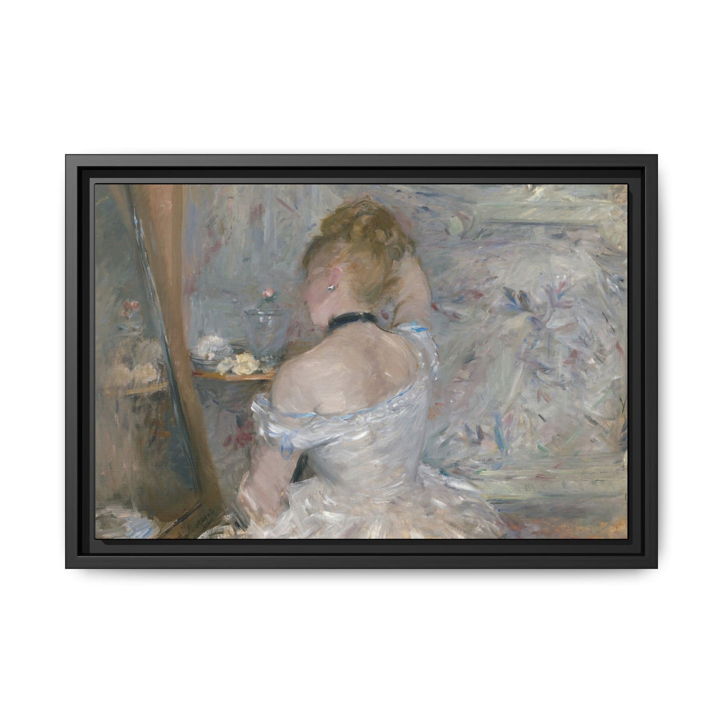 Morisot, Berthe - Woman at Her Toilette (1880) - Matte Canvas, Framed