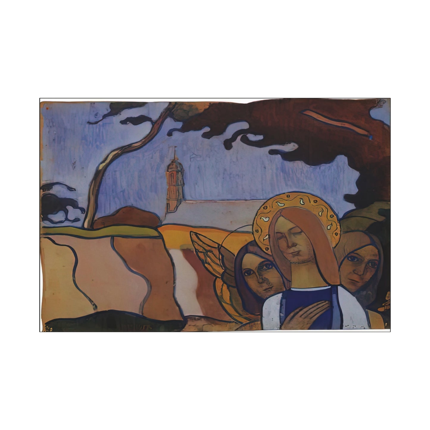 Filiger, Charles - Virgin and Two Angels (1895) - Canvas Block, unframed