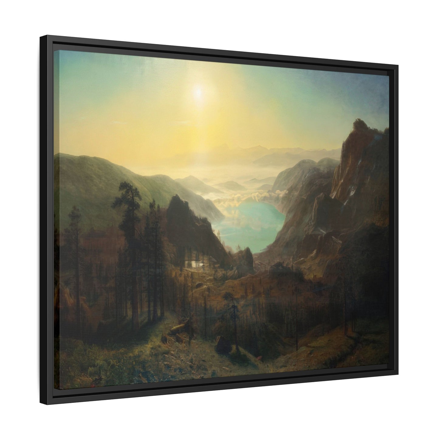 Bierstadt, Albert - Donner Lake from the Summit (1873) - Matte Canvas, Framed