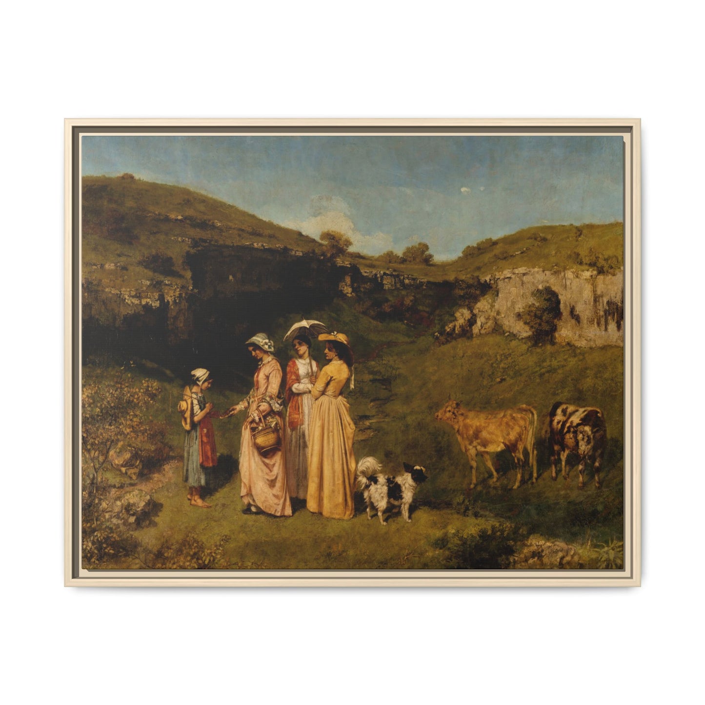 Courbet, Gustave - Young Ladies of the Village (1851) - Matte Canvas, Framed