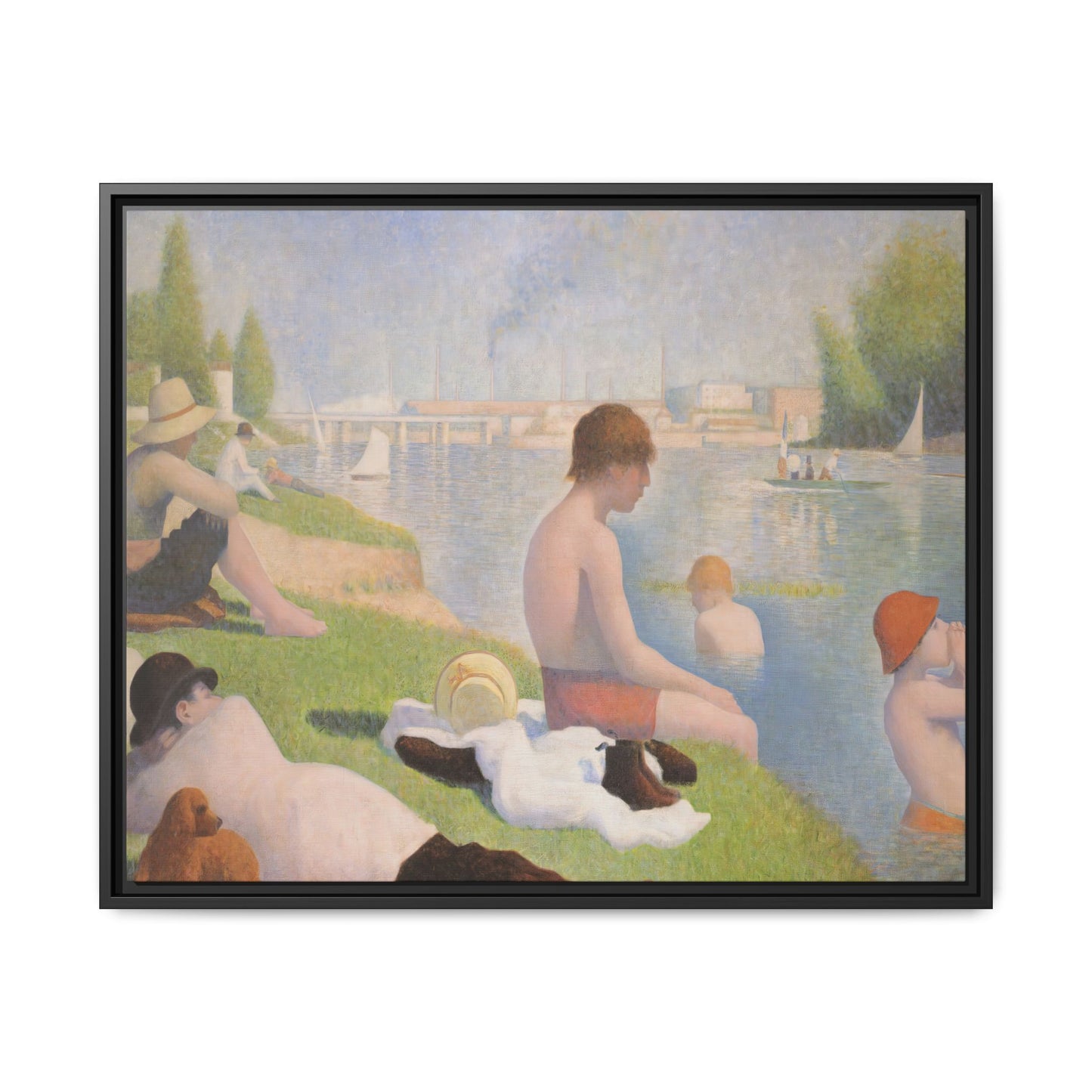 Seurat, Georges - Bathers at Asnières (1884) - Matte Canvas, Framed
