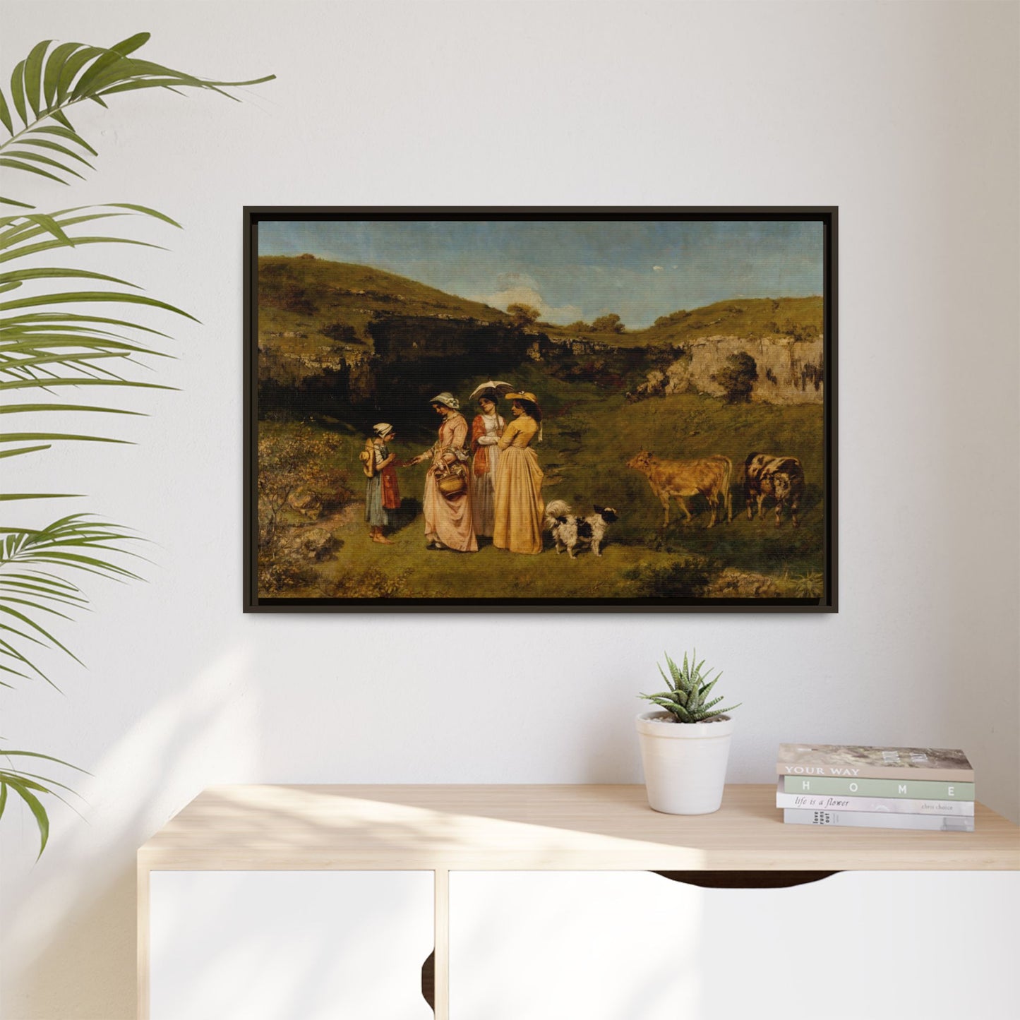 Courbet, Gustave - Young Ladies of the Village (1851) - Matte Canvas, Framed
