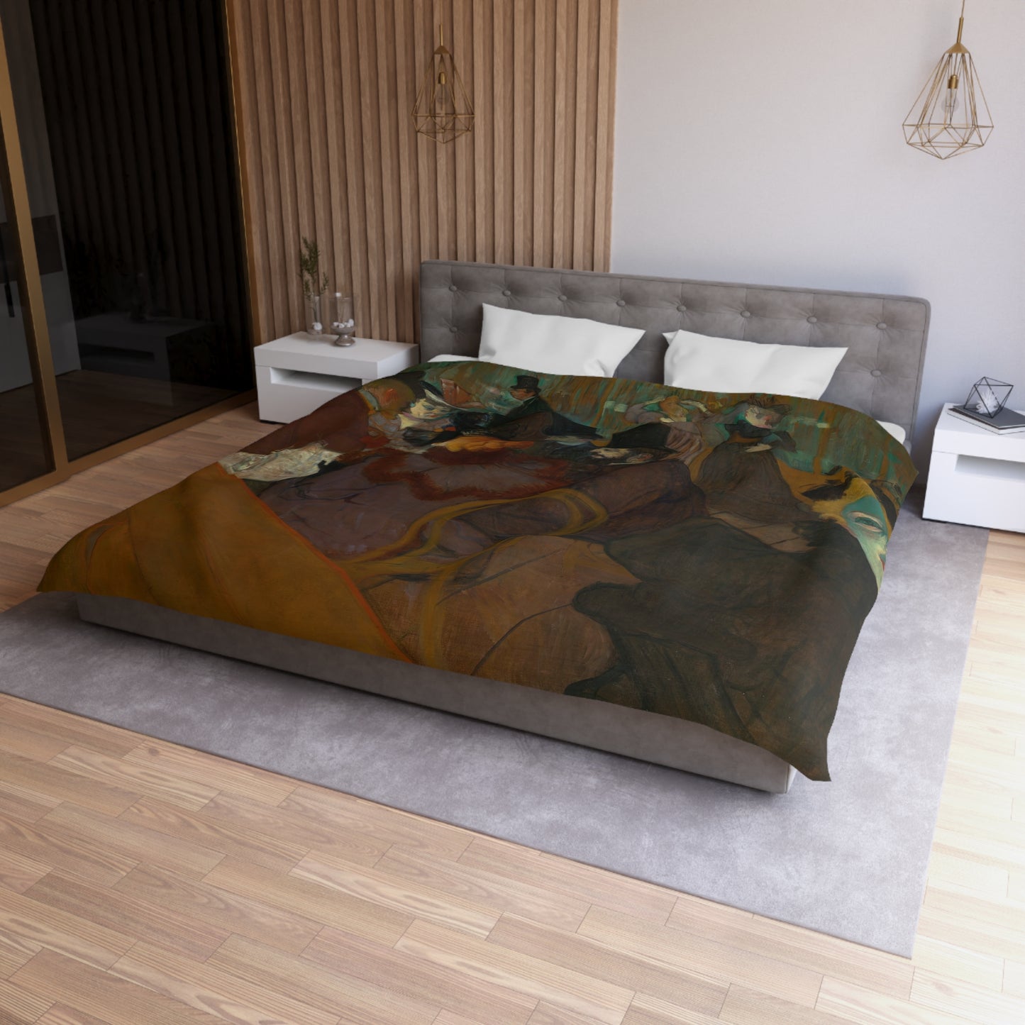 Toulouse-Lautrec, Henri - At the Moulin Rouge (1892) - Microfiber Duvet Cover