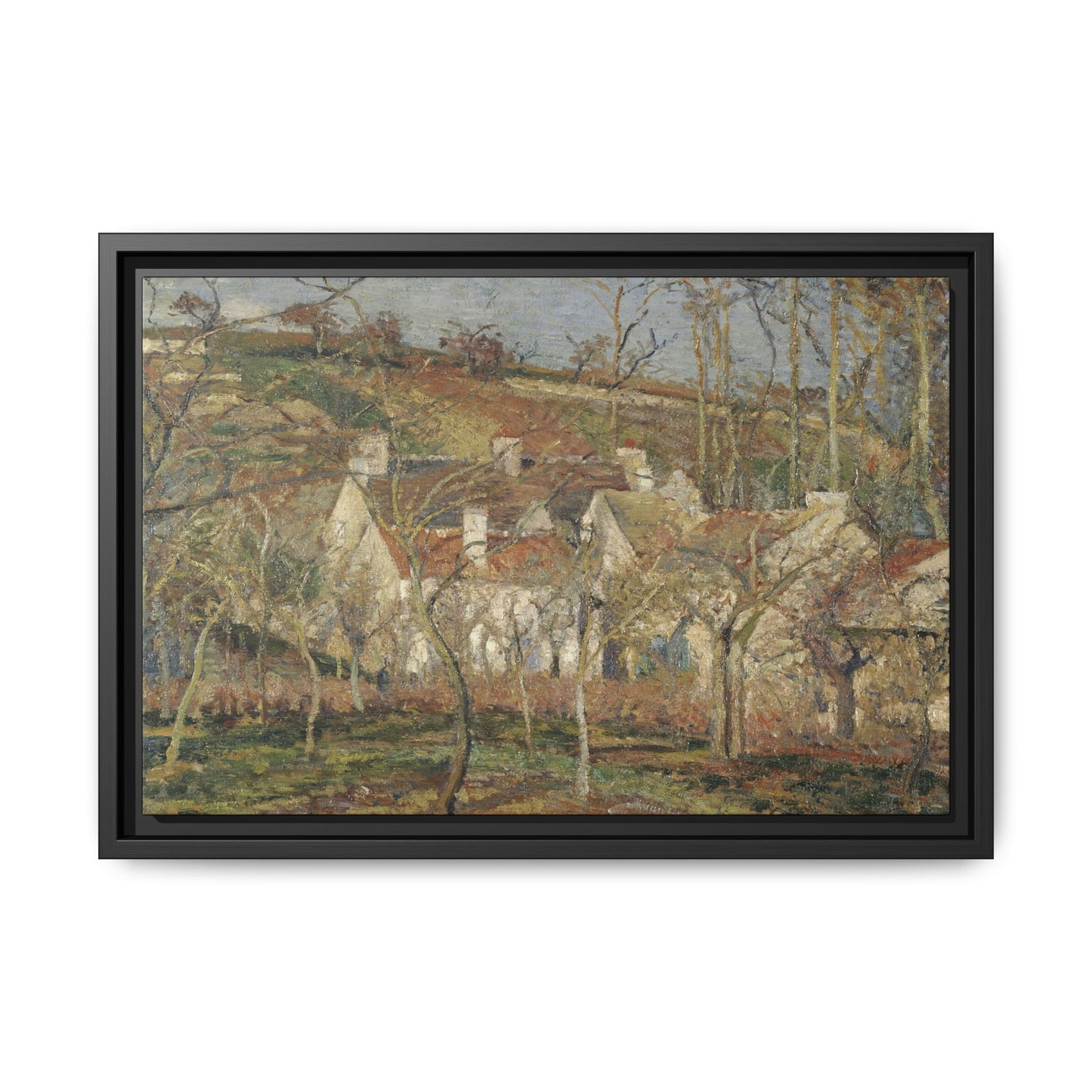 Pissarro, Camille - Red Roofs, Corner of a Village in Winter (1877) - Matte Canvas, Framed