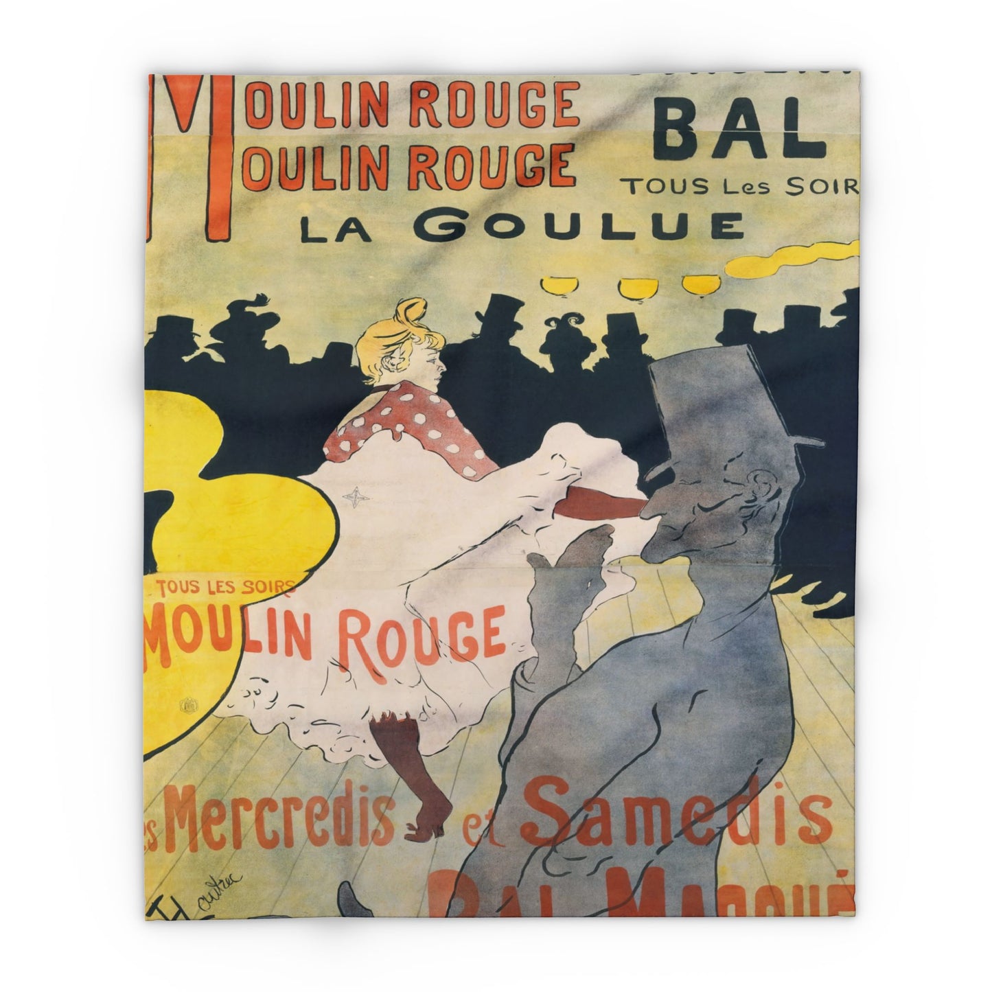 Toulouse-Lautrec, Henri - Moulin Rouge - La Goulue (1891) - Arctic Fleece Blanket