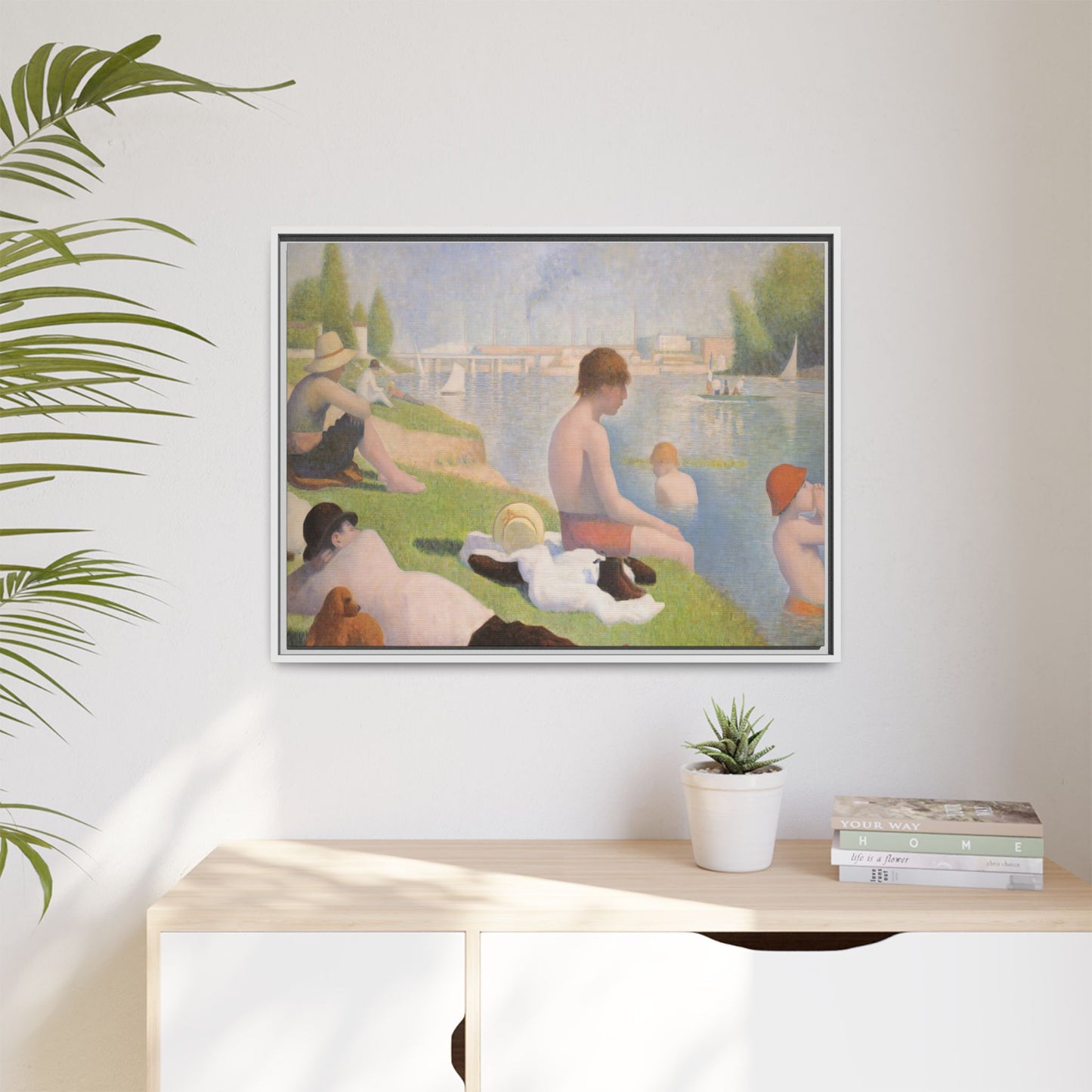 Seurat, Georges - Bathers at Asnières (1884) - Matte Canvas, Framed