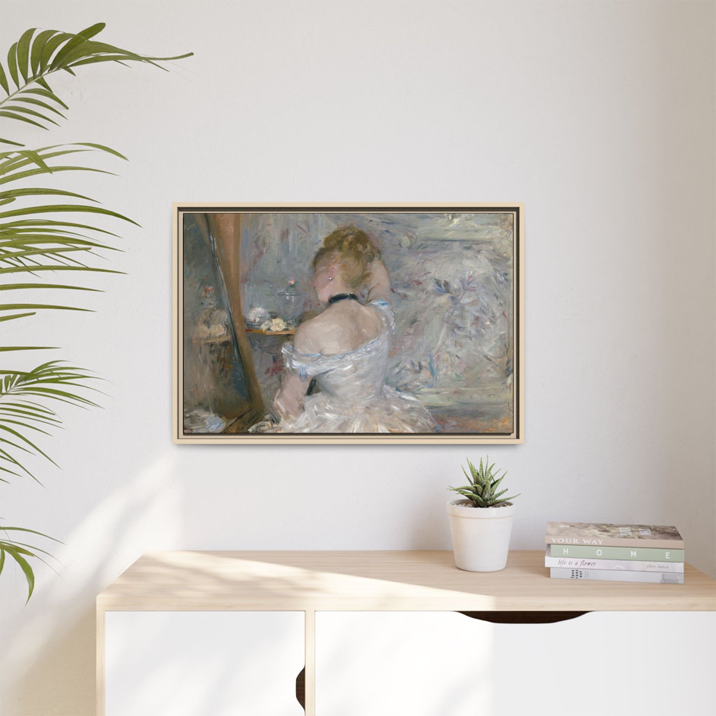 Morisot, Berthe - Woman at Her Toilette (1880) - Matte Canvas, Framed