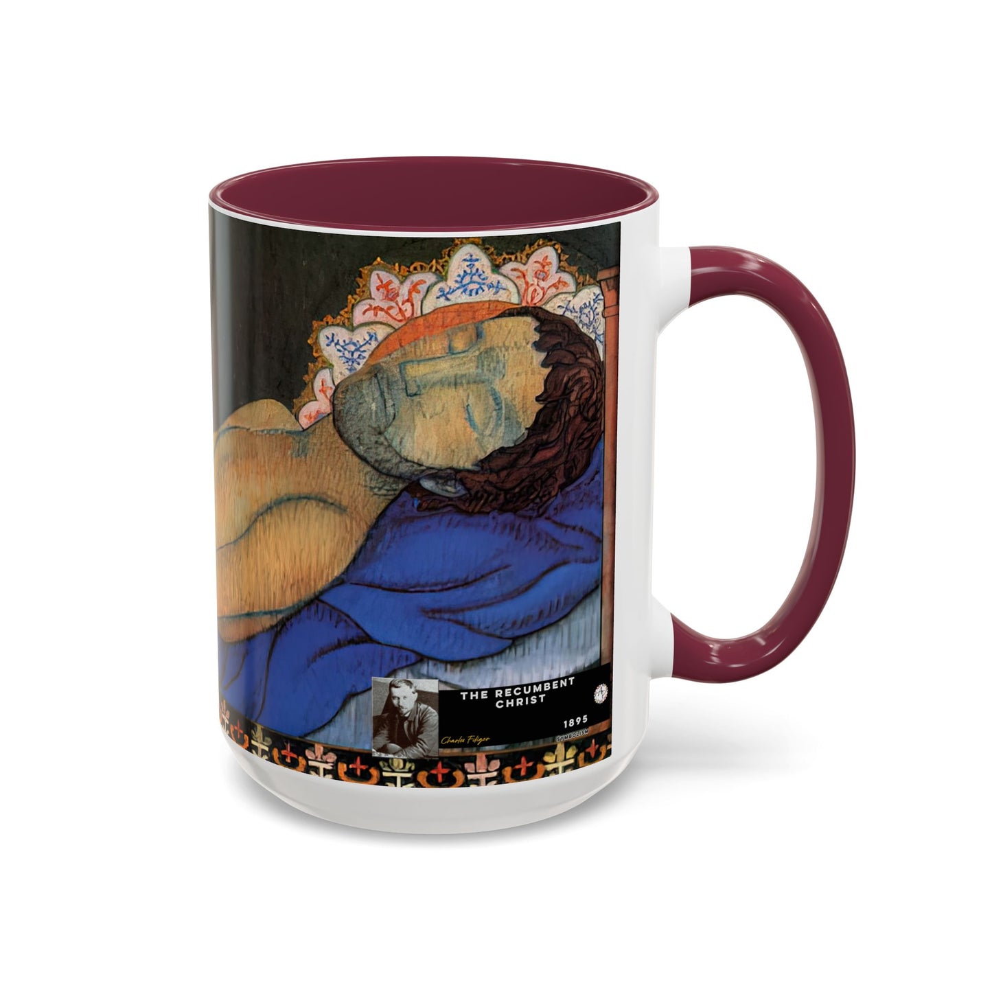 Filiger, Charles - The Recumbent Christ (1895) - Colorful Accent Mugs