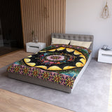 Obsidian Grandmothers Mandala - Microfiber Duvet Cover