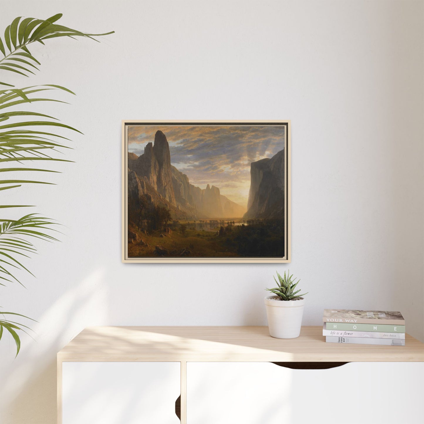 Bierstadt, Albert - Looking Down Yosemite Valley (1865) - Matte Canvas, Framed